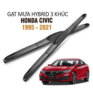Gạt Mưa Xe Honda Civic Hybrid 3 Khúc Lưỡi Silicone Cao Cấp Chính Hãng