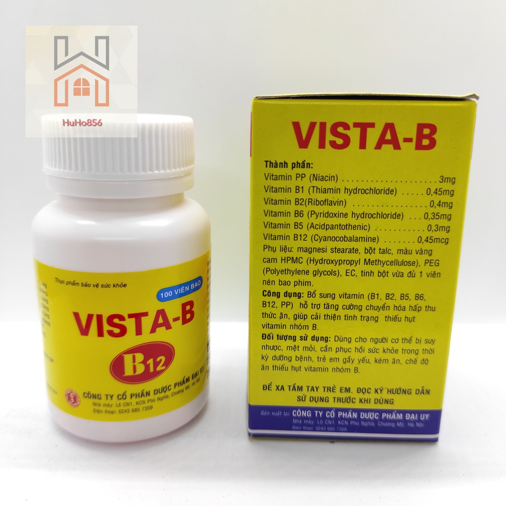 VISTA B12 lọ 100 viên bổ sung vitamin nhóm B