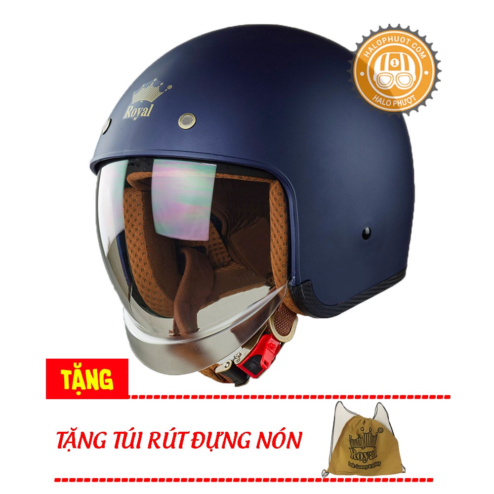 [Chính hãng] Nón bảo hiểm kính âm Royal M139 Mực Nhám (tặng balo rút)