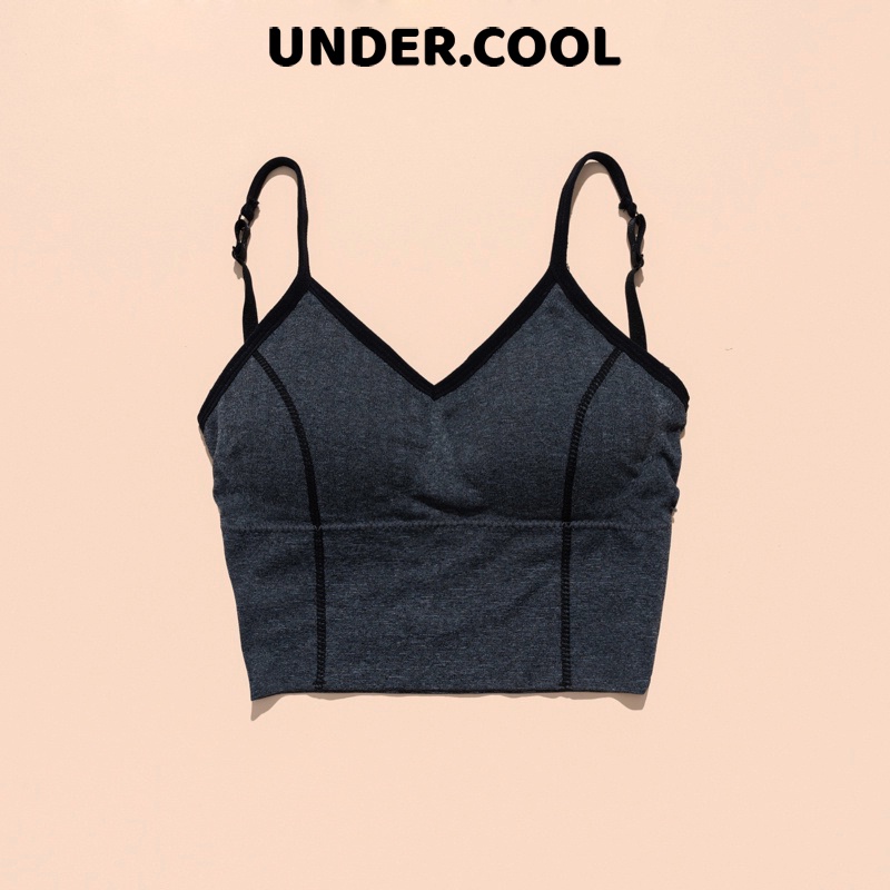 Áo Bra 2 Dây UNDERCOOL Gân Tăm Kẻ Sọc Khoét Lưng Sexy
