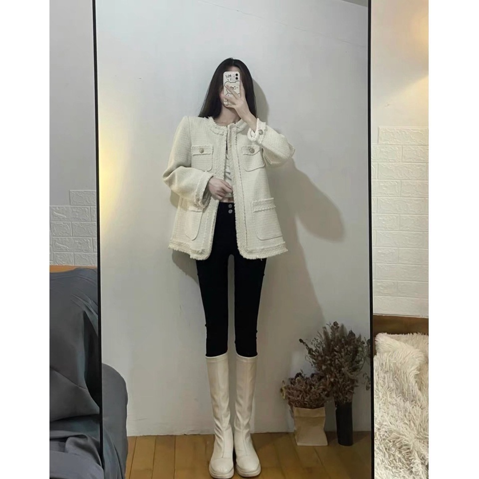 Áo dạ tweed nữ kiểu cardigan áo khoác nữ cardigan vải dạ tweed cao cấp 211217433 | BigBuy360 - bigbuy360.vn