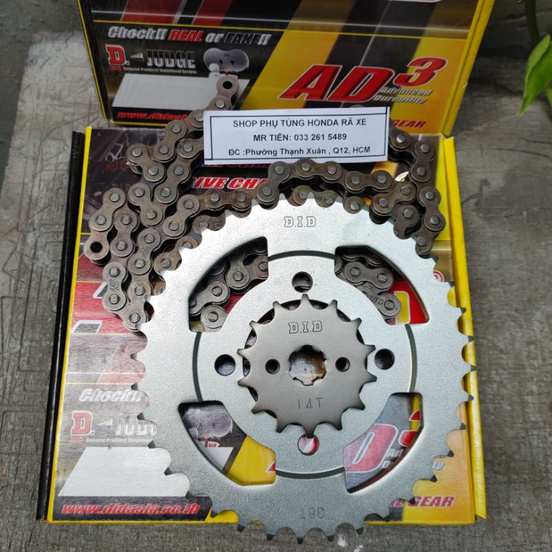 Nhông xích DID 9 li Made In Thailand chính hãng nhập khẩu