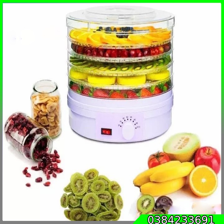 Máy sấy trái cây đa năng tại nhà có 5 tầng chất liệu nhựa chịu nhiệt trong suốt