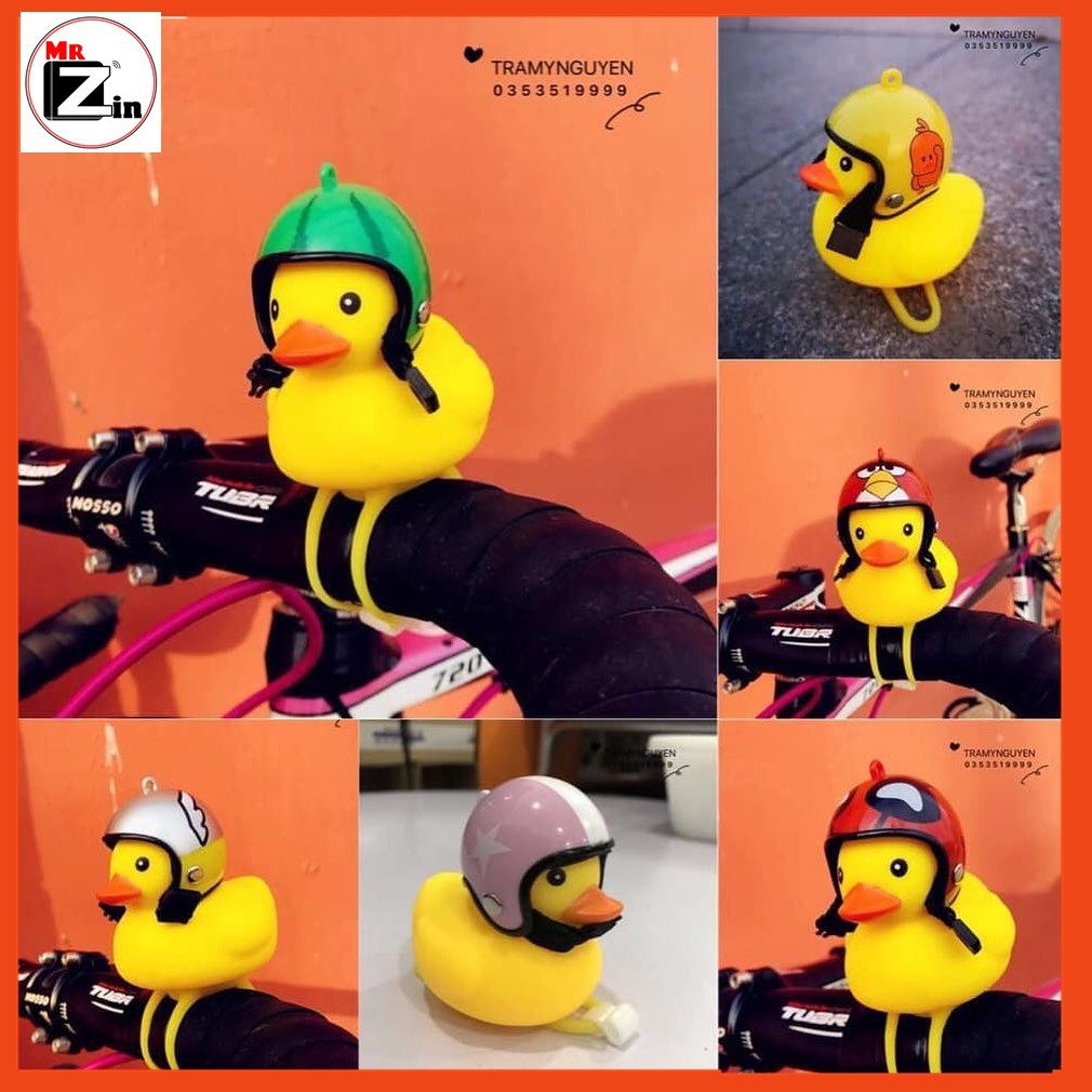 CON VỊT GẮN XE MÁY HOẶC XE ĐẠP SIÊU CUTE CÓ MŨ, ĐÈN, CÒI SIÊU XINH HÀNG CỰC ĐẸP
