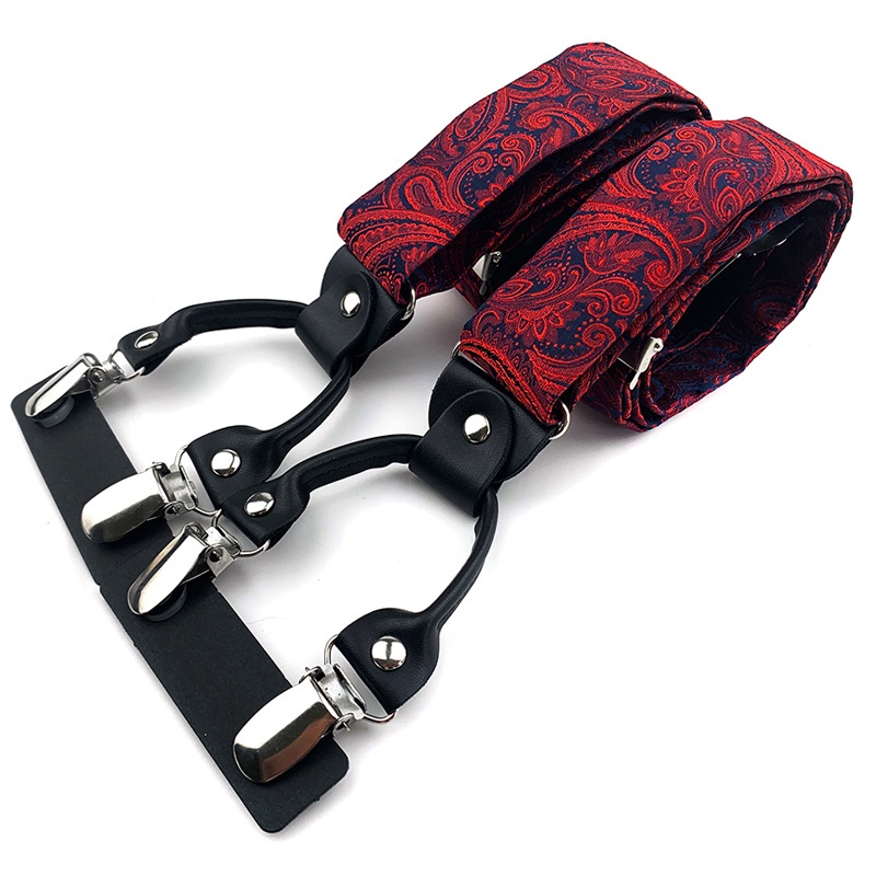 Dây Đai Quần Áo Chữ Y 6 Kẹp Vải Jacquard Co Giãn Điều Chỉnh Được Dành Cho Nam