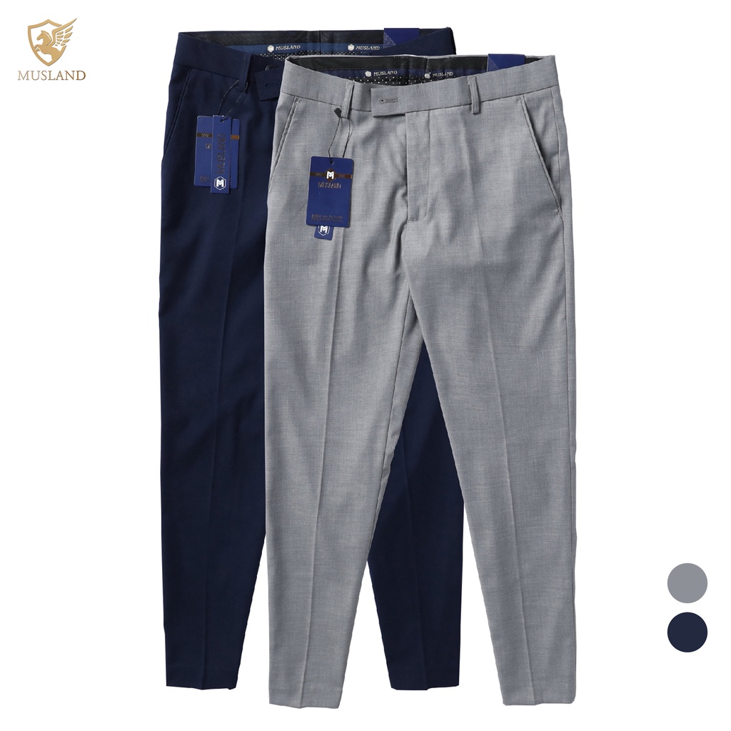 Quần Âu Modal Premium Form SlimFit Musland QA21002 - Quần Tây Nam Co Giãn, Thấm Hút Mồ Hôi