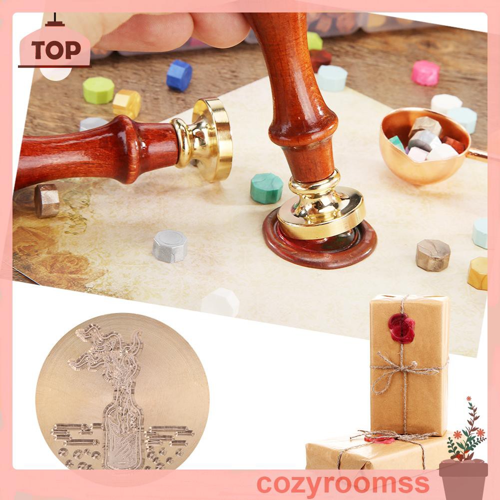 Đầu con dấu sáp hình tròn cổ xưa dùng trang trí scrapbooking thủ công DIY