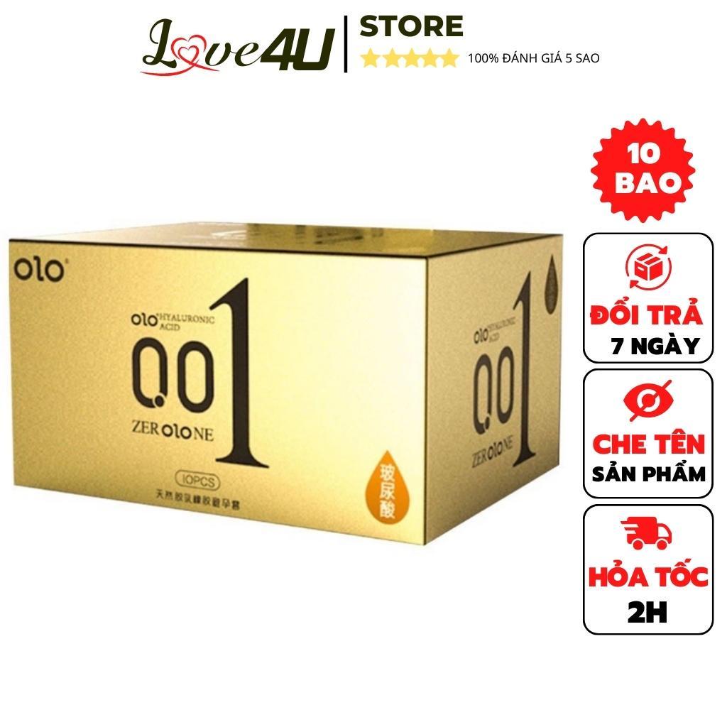 Bao cao su OLO 0.01 vàng tăng hưng phấn nhiều gel siêu mỏng kéo dài thời gian quan hệ B11- LOVE4U