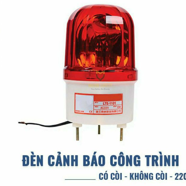 Đèn cảnh báo xoay có còi và không còi điện 220v và 24v