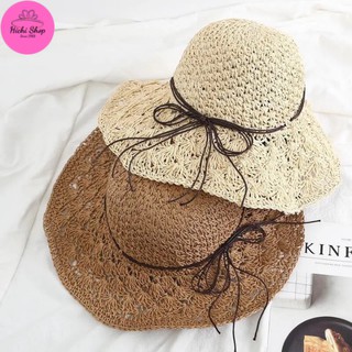 [HÀNG CÓ SẴN] Mũ Cói Tiểu Thư, Nón Cói Đi Biển, Nóng Chống Nắng Sống Ảo Sang Chảnh Vintage Thắt Nơ Da