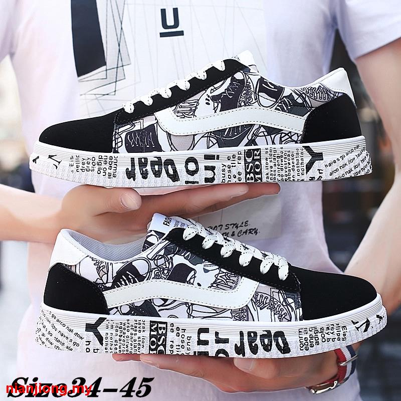 VANS ▤Giày Thể Thao Canvas Plus Size 34-45 Phong Cách Cổ Điển Cho Cặp Đôi