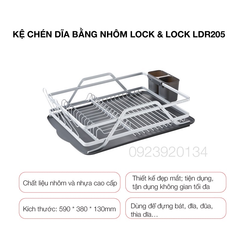 Kệ chén dĩa bằng nhôm Lock & Lock LDR205