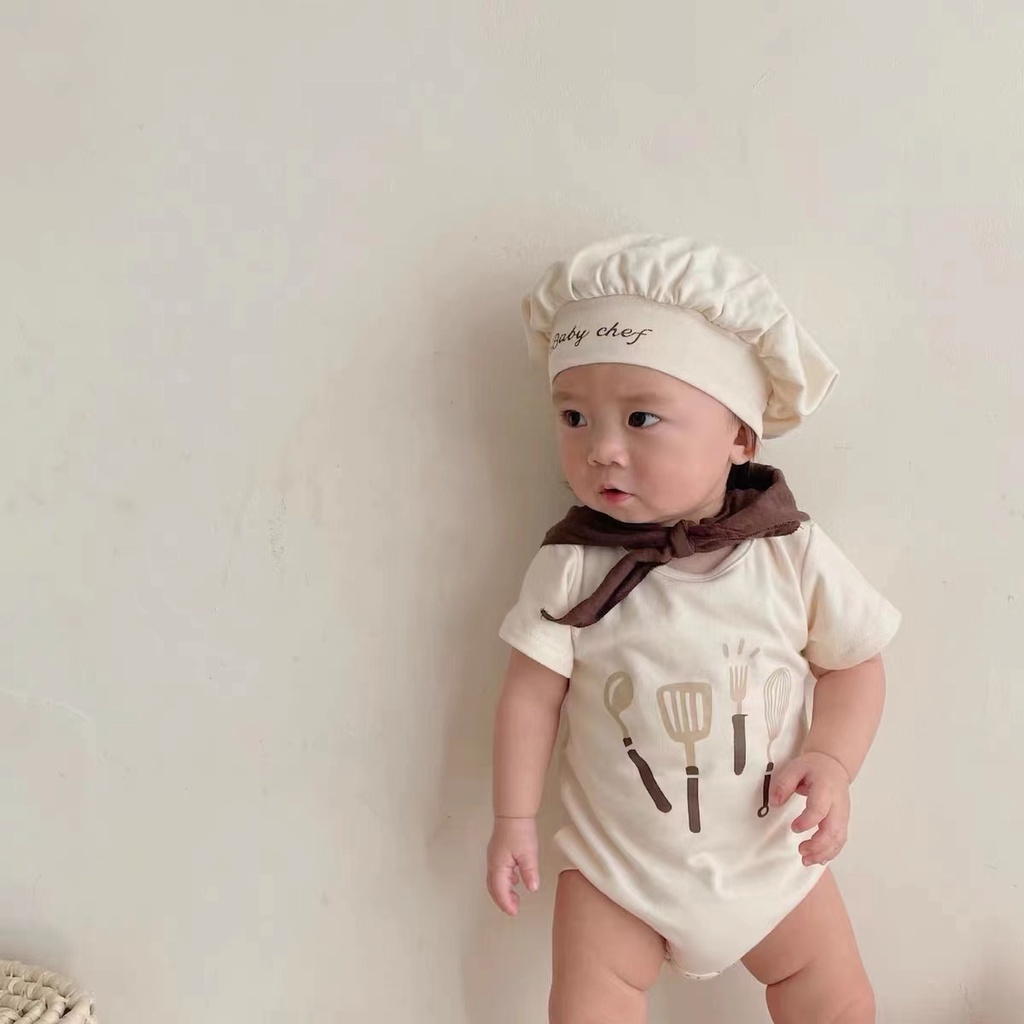 Jumpsuit DàI Tay In HoạT HìNh + Mũ Dễ Thương Cho Bé GáI