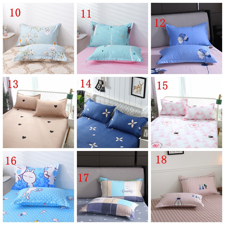 [Pillowcase]18Design Simple And New Comfortable Bedroom With Household Washable Cotton Pillowcase (Single Pack)