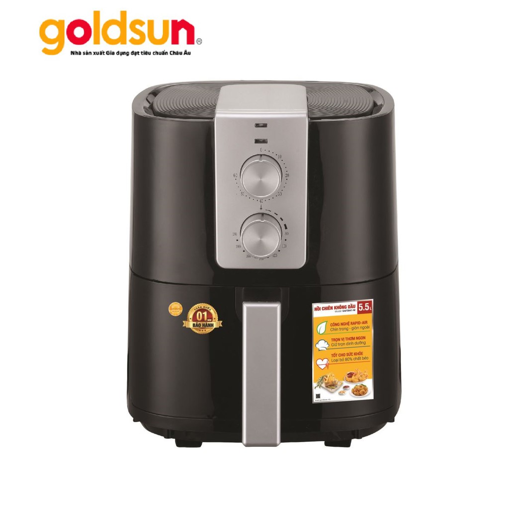 Nồi chiên không dầu giảm 80% chất béo dung tích 5.5L Goldsun GAF5841 Hàng chính hãng