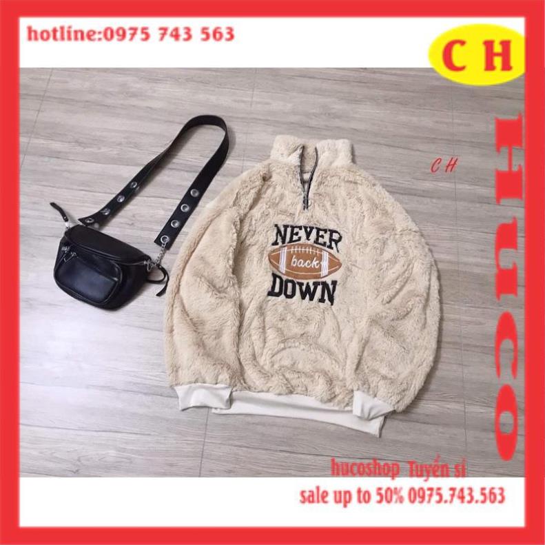 áo sweater nỉ bông cổ cao có khoá siêu ấm hình thêu bóng chày chất lông mịn form rộng ulzzang nam nữ unisex !