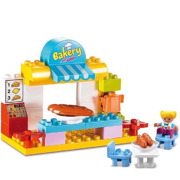 Bộ đồ chơi lắp ghép smoneo duplo miếng to Cửa hàng bánh ngọt Smoneo 33 chi tiết Toyhouse - 55003 cho bé từ 3 tuổi