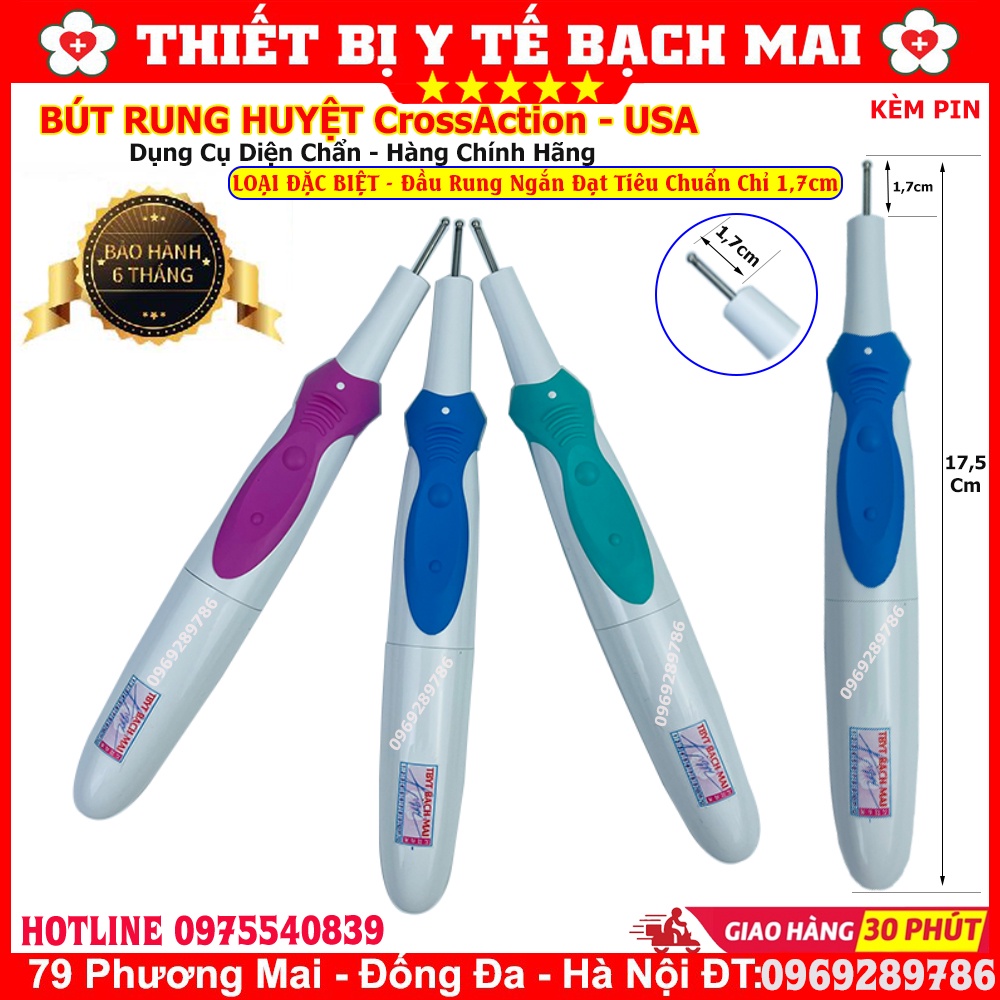 Bút Rung Huyệt Đầu Ngắn, Đầu Dài - Dụng Cụ Day Ấn Huyệt Diện Chẩn