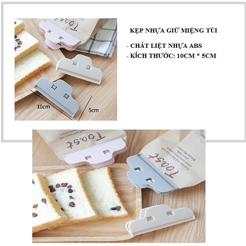 Kẹp nhựa giữ miệng túi bánh kẹo, túi hạt ngăn ngừa côn trùng tấn công thực phẩm trong túi rất tiện dụng – PK59