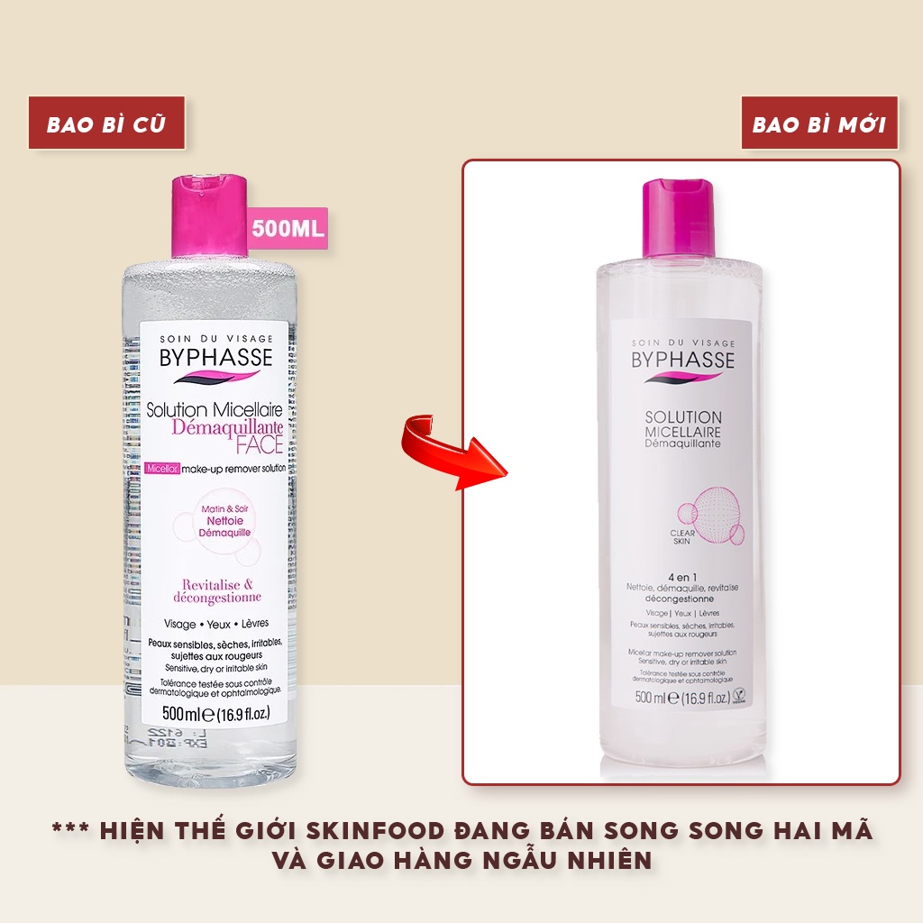 Nước Tẩy Trang Than Hoạt Tính Dành Cho Mọi Loại Da Byphasse Solution Micellaire