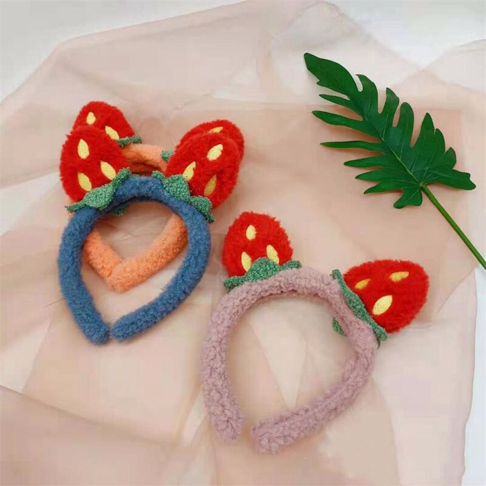 Cài tóc bằng vải bông mềm hình quả dâu nhiều màu sắc phong cách Hàn Quốc cho nữ