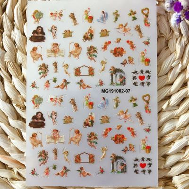 Tờ Miếng Dán Móng Tay Hình Thiên Thần 3d Xinh Xắn