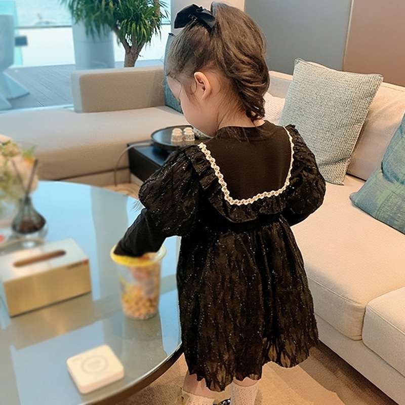 Đầm Bé Gái Đầm Công Chúa Tay Dài Đính Nơ Se7En Cho Bé Gái