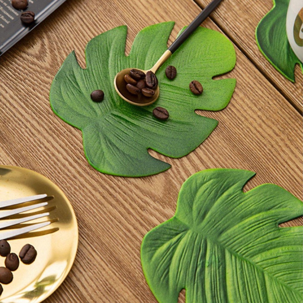 Đế Lót Ly Hình Lá Cọ Nhiệt Đới Hawaii