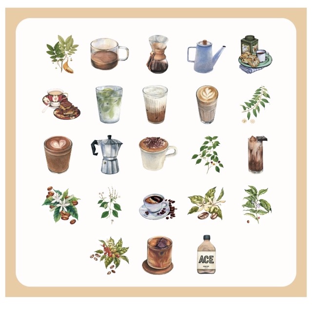 Set 200 sticker chủ đề Coffee cổ điển | STICKER CÁ TÍNH DÁN TRANG TRÍ ĐIỆN THOẠI LAPTOP VALI MŨ BẢO HIỂM XE MÁY TỦ KỆ,..