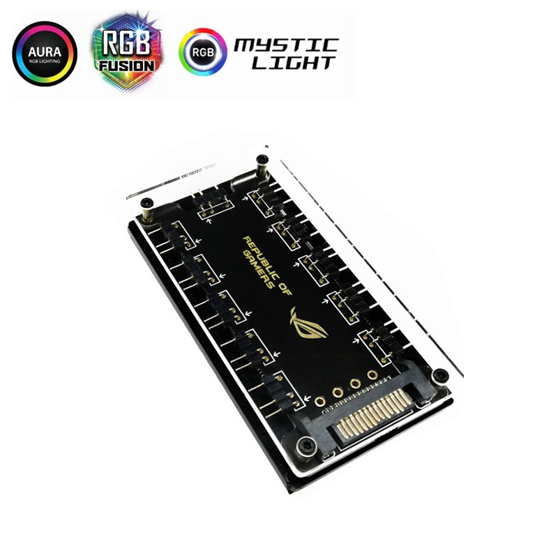 Dây Cáp Chia Nguồn Asus Aura Sync 5v 3-pin Rgb 10 3pin Sata 3pin Cho Gigabyte Msi Asrock Rgb Led W / Case-562