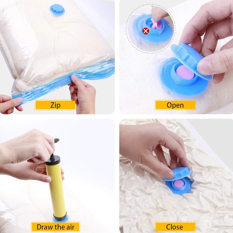 1 Túi Đựng Quần Áo Hút Chân Không Bằng Nhựa Trong Suốt 6 Kích Cỡ