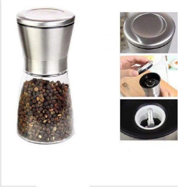 Lọ Xay Tiêu Mini Nắp Inox 304 Cao Cấp