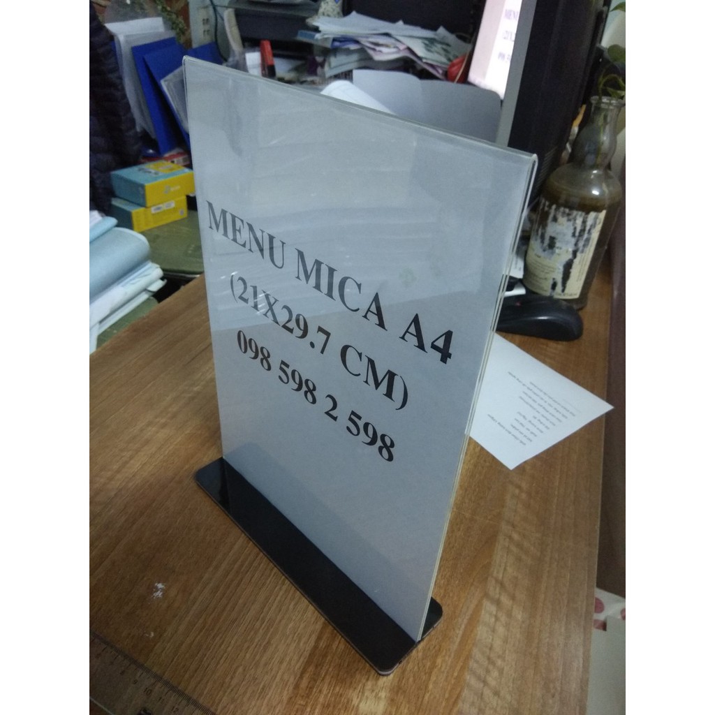 Menu Mica để bàn A4 KT