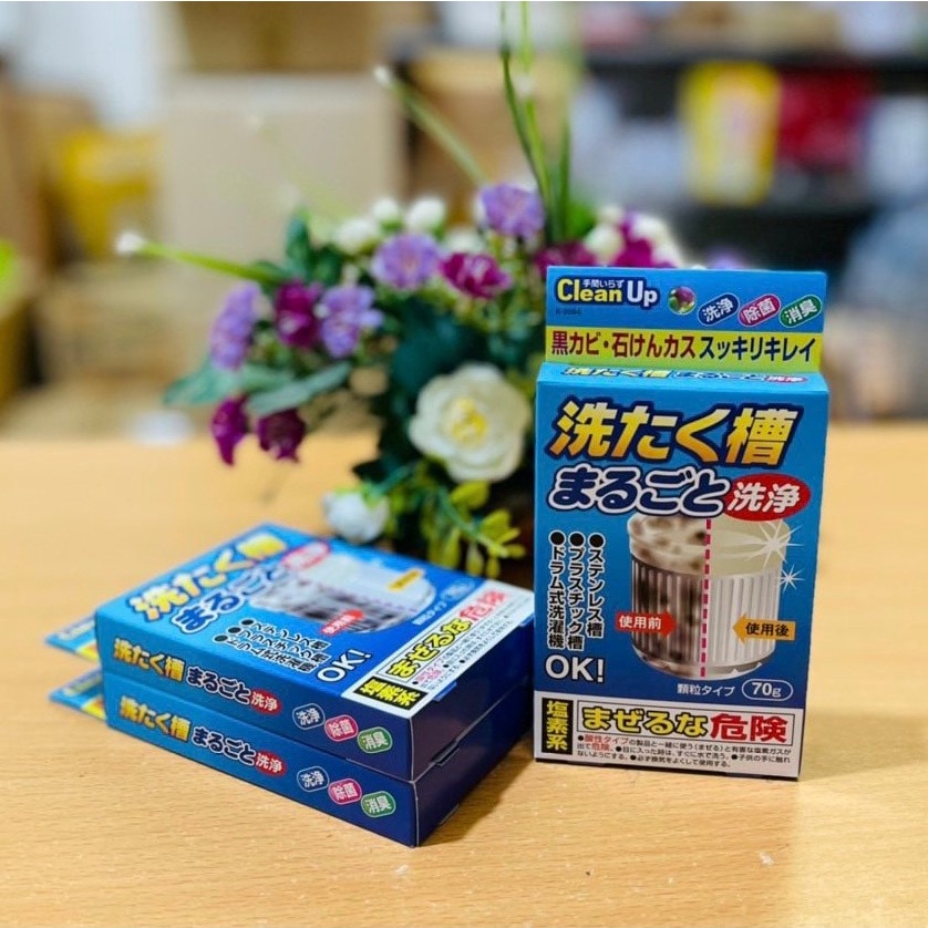 Bột Tẩy Lồng Vệ Sinh Máy Giặt Nhật Bản Gói 70g Hiệu Quả Tức Thì Sạch Mọi Vết Cặn