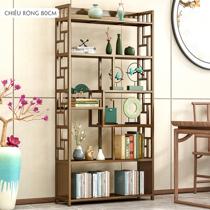 Kệ trang trí phòng khách giả cổ, làm vách ngăn, kệ tủ trưng bày, tủ kệ decor phòng khách - Oe Oe Store