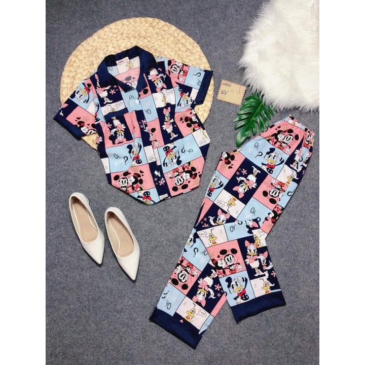 Pizama tay ngắn quần dài