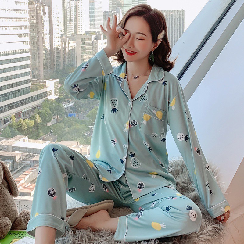 Đồ Bộ Nữ Pijama Tay Dài Quần Dài Cao Cấp Chất Dày Ấm YAN ROSE16 | BigBuy360 - bigbuy360.vn