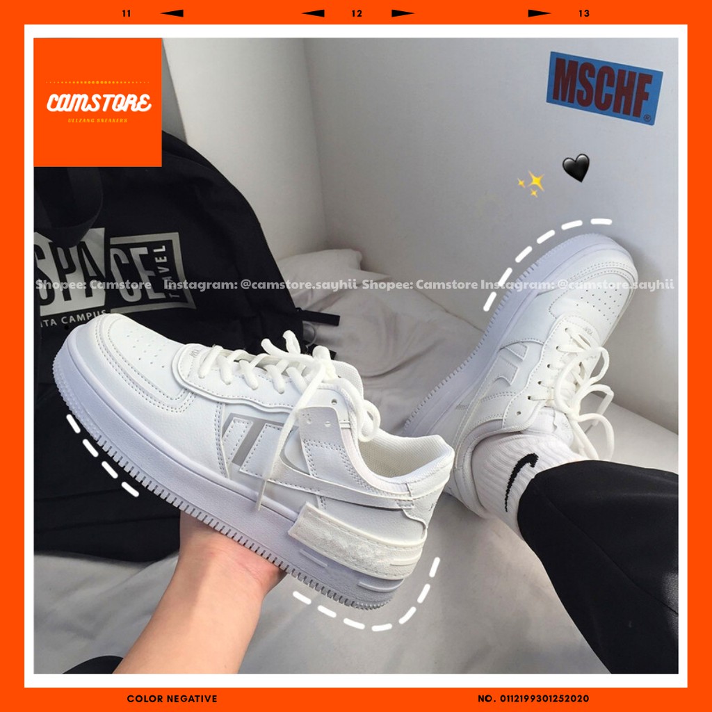 Giày Thể Thao Nam Nữ Sneaker ALL WHITE 𝙃𝙊𝙏 𝙏𝙍𝙀𝙉𝘿 𝘾𝙖𝙢𝙨𝙩𝙤𝙧𝙚 Đế Cao | BigBuy360 - bigbuy360.vn