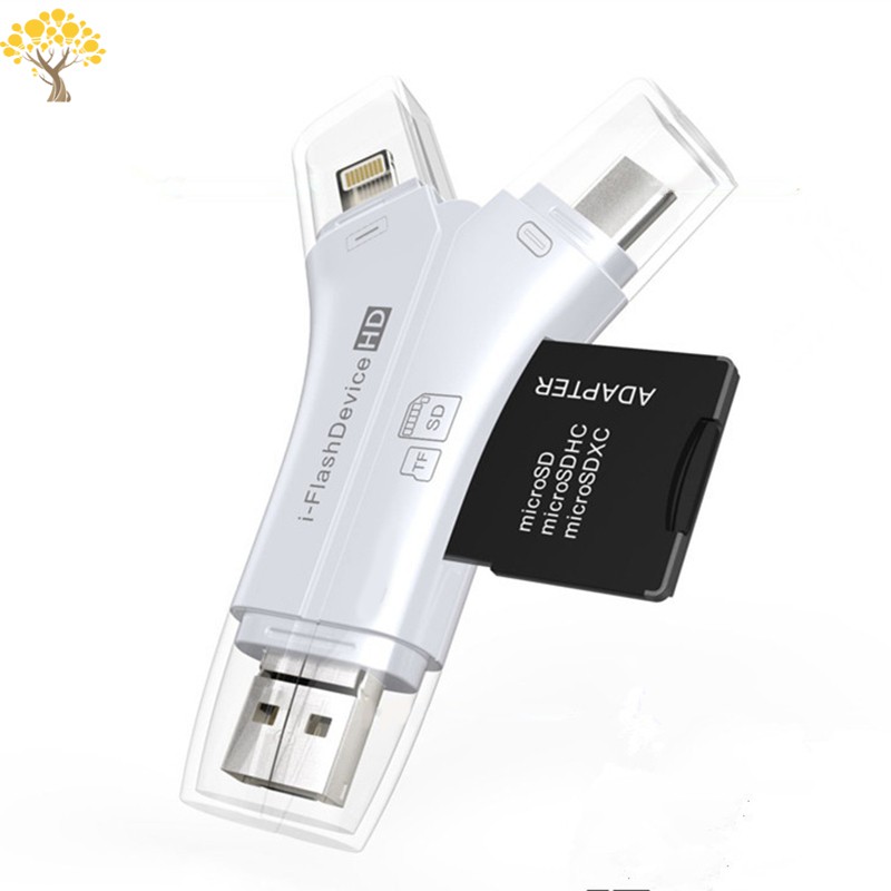 Đầu Đọc Thẻ Nhớ / Usb / Tf 4 Trong 1 Cho Điện Thoại