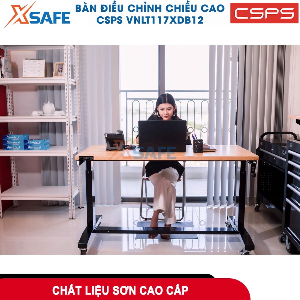 Bàn điều chỉnh độ cao 117cm-157cm CSPS, dễ dàng thay đổi cách thức làm việc, từ ngồi làm việc thành đứng làm việc -XSAFE