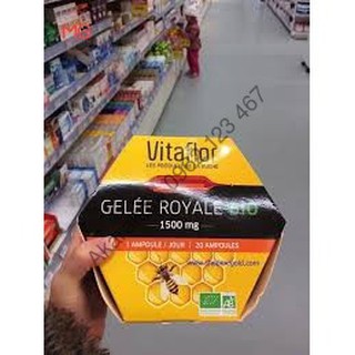 🐝🍯🐝🍯SỮA ONG CHÚA VITAFLOR BIO Hộp 20 Ống 1500mg - PHÁP ( Mẫu Mới)