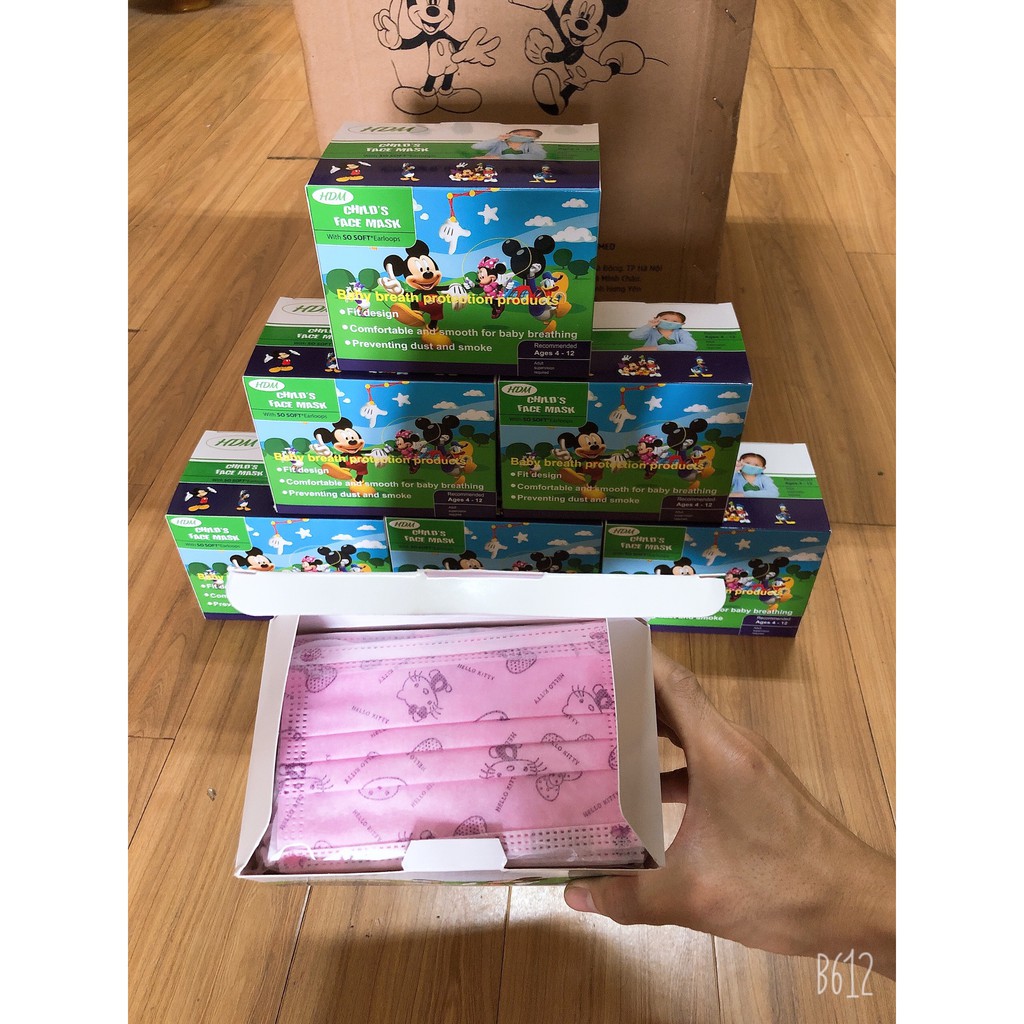 Khẩu trang trẻ em kháng khuẩn - Hộp 50 cái, dễ chịu cho bé khi sử dụng | BigBuy360 - bigbuy360.vn