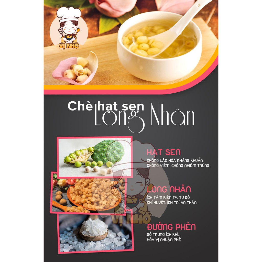 Chè Sen Long Nhãn (SET Lớn) Kèm 10 Loại Nguyên Liệu Và Công Thức - VỊ NHỚ | BigBuy360 - bigbuy360.vn