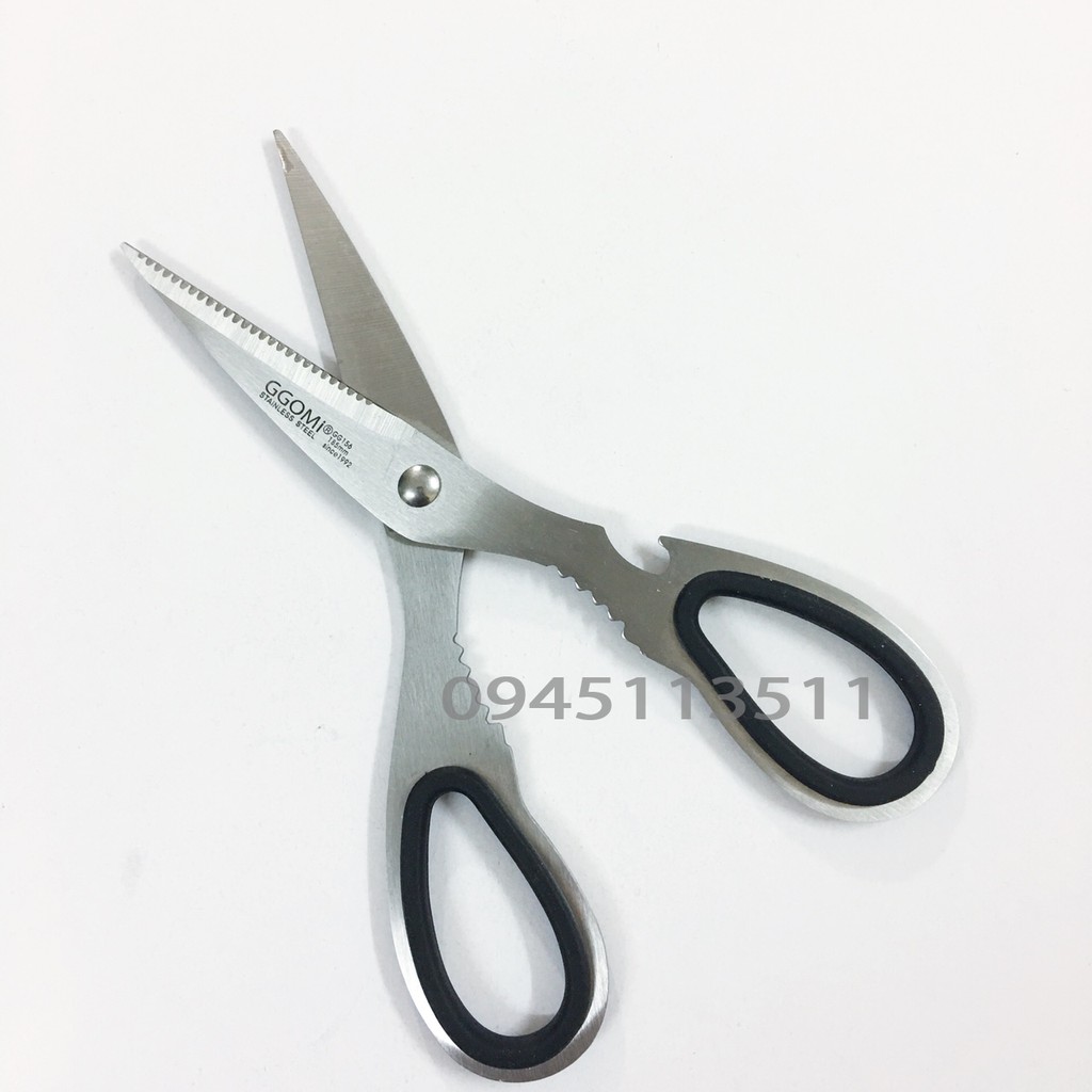 Kéo đa năng GG156 GGOMI Hàn Quốc Lưỡi thép không gỉ dài 18.5cm, cán bọc nhựa ABS tạo ma sát tốt