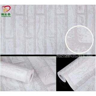 12m giấy dán tường gạch trắng