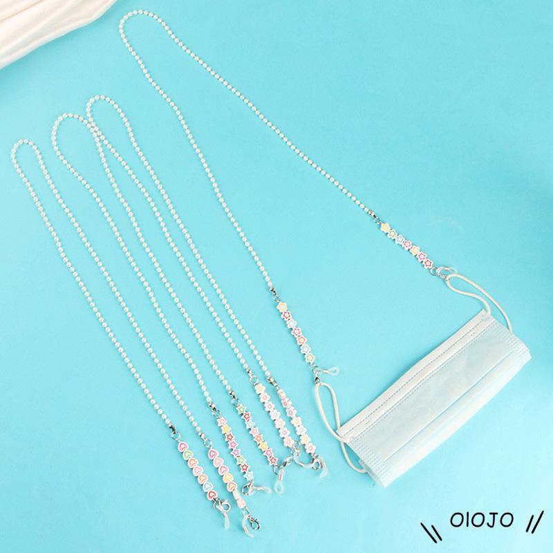 Dây đeo mắt kính / khẩu trang làm từ acrylic trong suốt trang trí mặt cười dễ thương