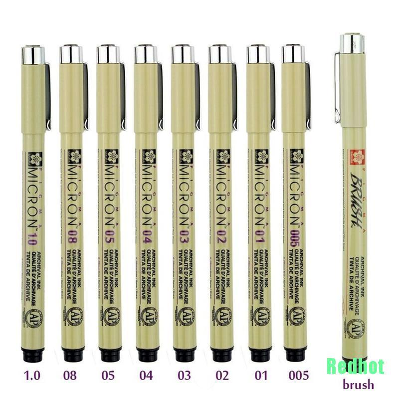 Bộ Bút Vẽ 9 Đầu Cọ Siêu Nhỏ 005 01 02 03 04 05 08 1.0 9x Pigma Micron 005 01 02 03 04 05 08