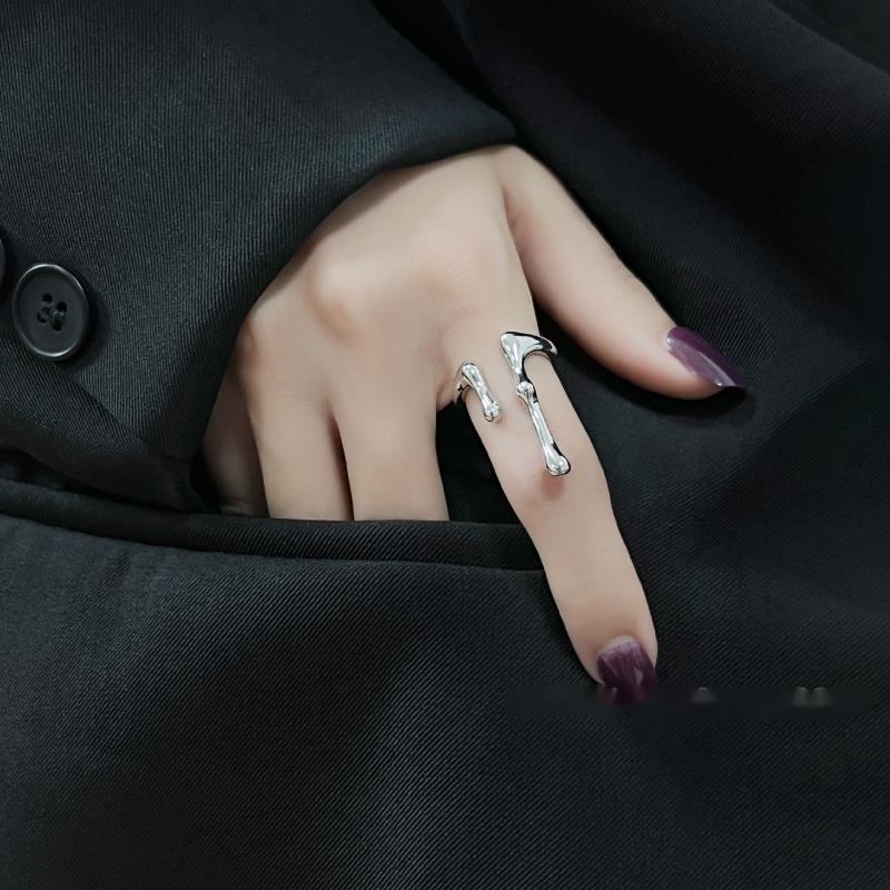 Nhẫn Dạng Lỏng Không Đều Hình Giọt Nước Kiểu Đường Phố Sáng Tạo Cho Nam Và Nữ