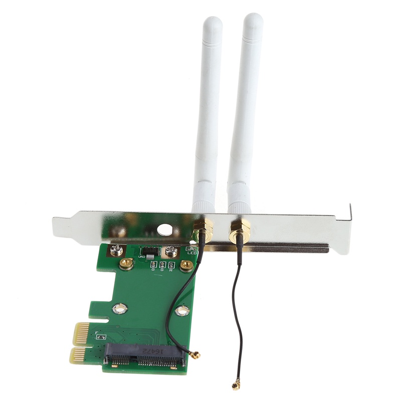 Card Wifi PCI-E Sang PCI-E 1X Kèm 2 Ăng Ten