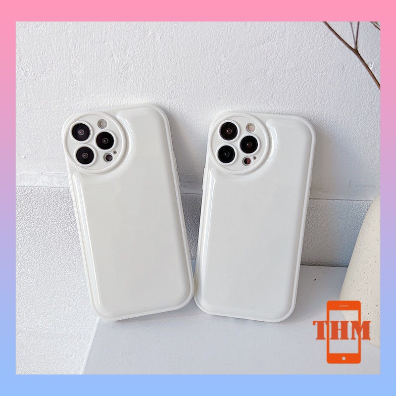 Ốp Điện Thoại Mềm Màu Trắng Có Túi Khí Chống Rơi Cho Iphone 14 13 12 11 pro Max X XR XS Max 8 7 Plus-286
